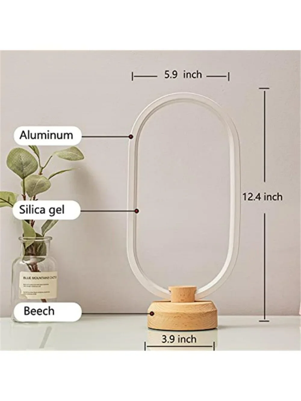 Modern Desk lamp LED Wood Table Lamp, Bedroom Bedside Night Light
